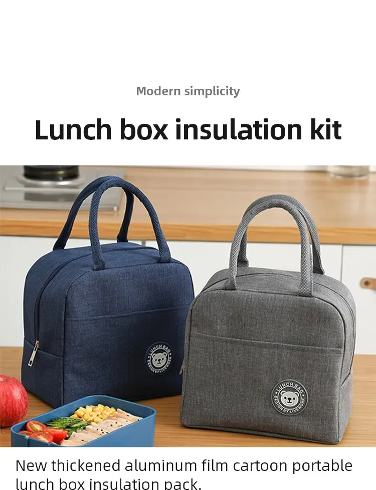 Insulated Lunch Bag for Women & Kids: Thermal Cooler Tote Bag, Portable Canvas Food Container with Ice Pack, Ideal for Picnics & Daily Use showcase 1