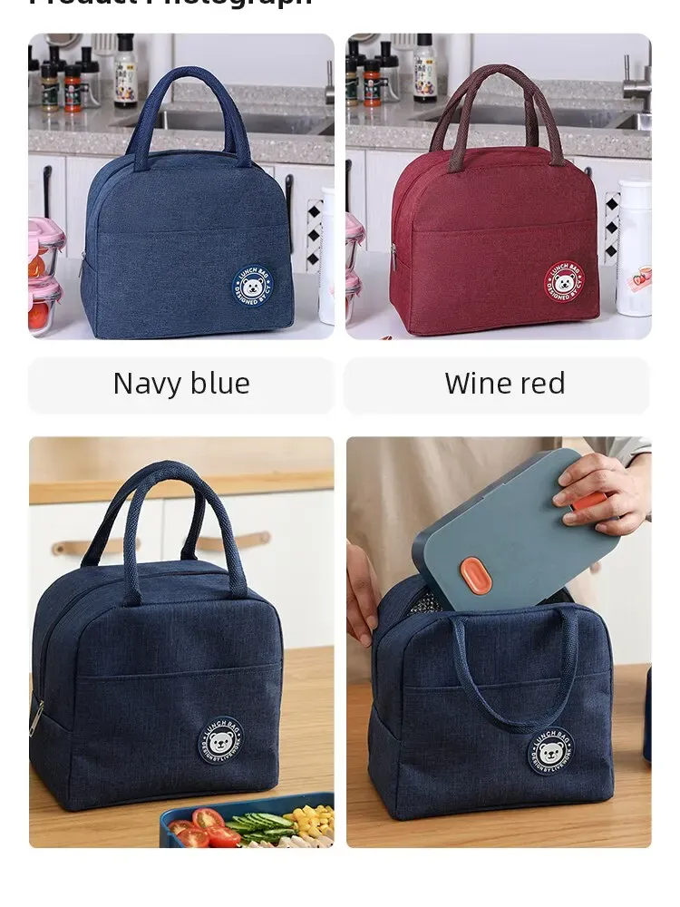 Insulated Lunch Bag for Women & Kids: Thermal Cooler Tote Bag, Portable Canvas Food Container with Ice Pack, Ideal for Picnics & Daily Use showcase 6