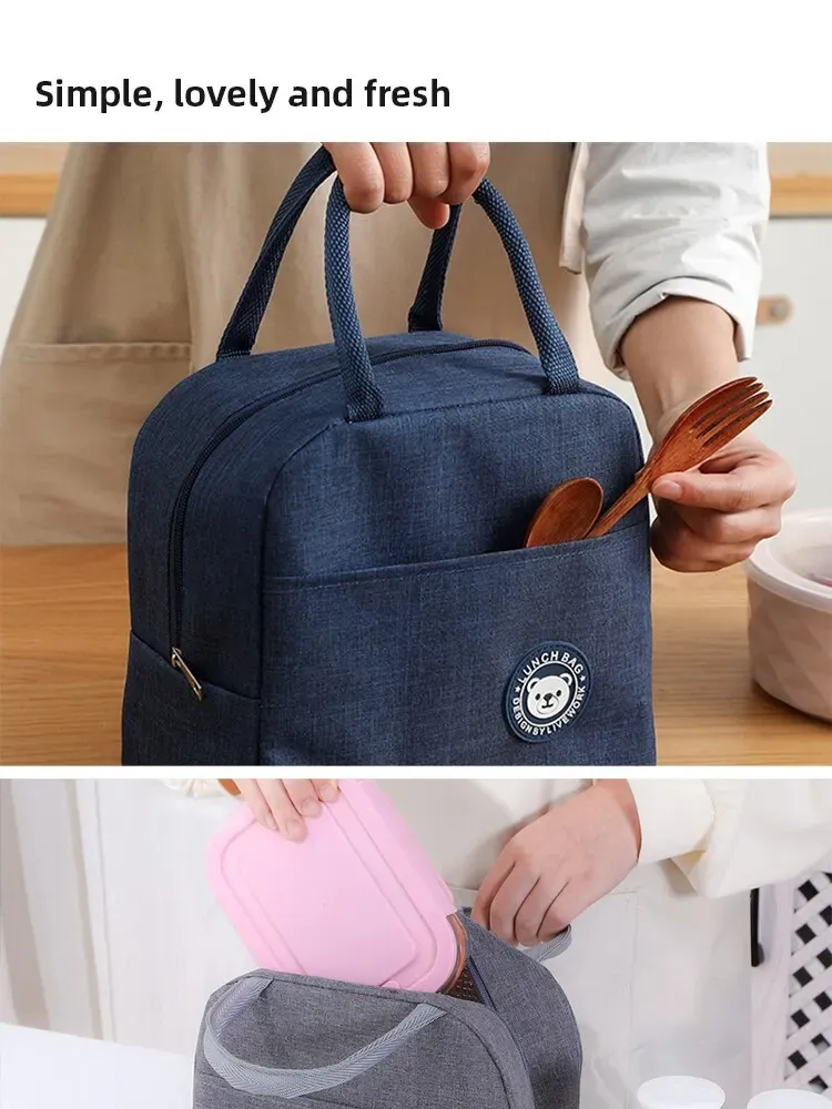 Insulated Lunch Bag for Women & Kids: Thermal Cooler Tote Bag, Portable Canvas Food Container with Ice Pack, Ideal for Picnics & Daily Use showcase 7