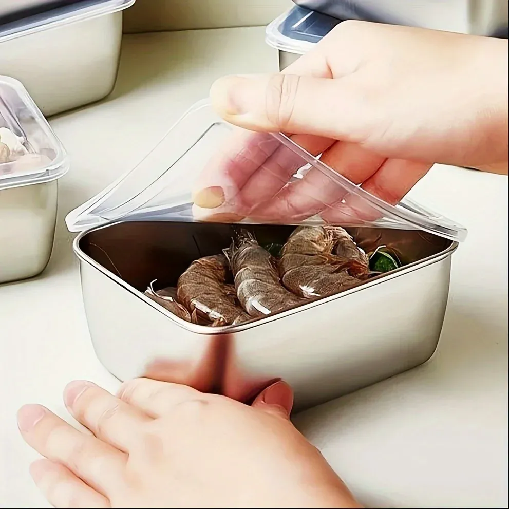 6-Piece Stainless Steel Food Storage Container Set with Airtight Lids - Reusable, Stackable, Leakproof Lunch Boxes for Camping, Picnics, School & Home showcase 2