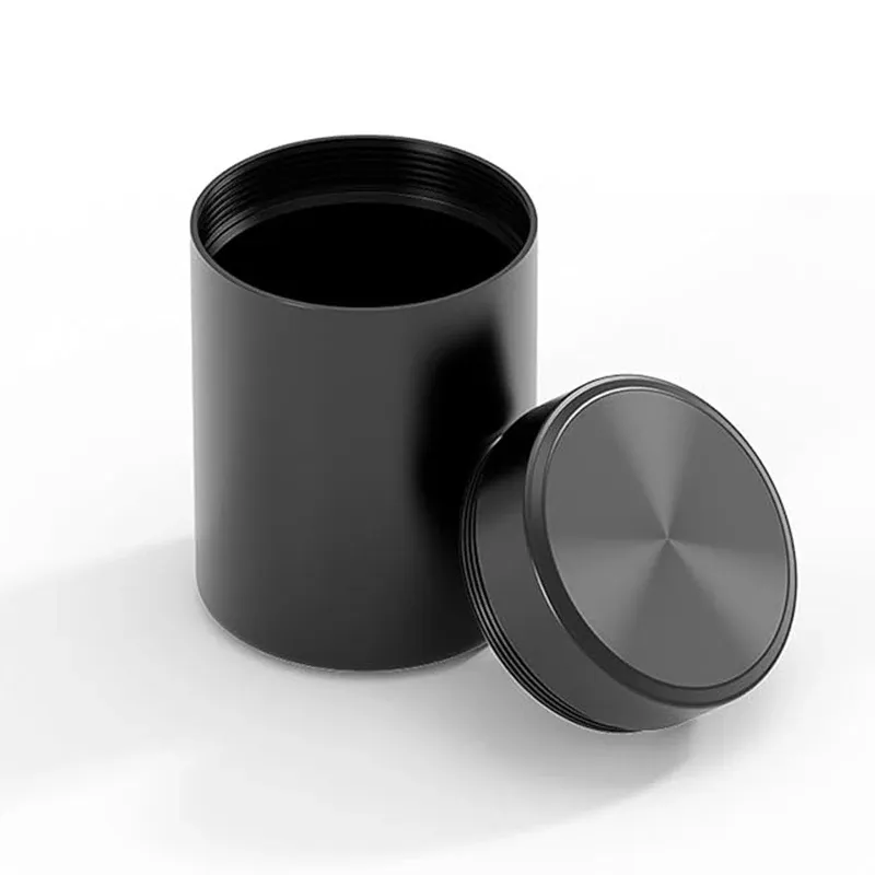 Mini Portable Stainless Steel Storage Container Jar - Airtight Sealed Travel Can for Nuts, Candy, Tea, Food - Solid Color Compact Design