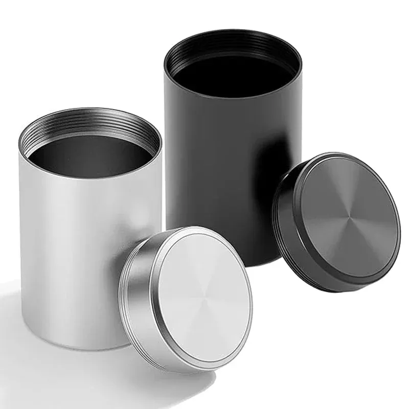 Mini Portable Stainless Steel Storage Container Jar - Airtight Sealed Travel Can for Nuts, Candy, Tea, Food - Solid Color Compact Design thumbnail 2