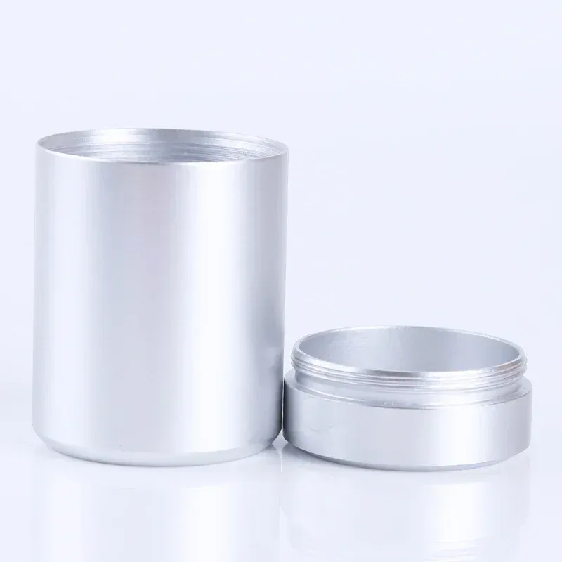 Mini Portable Stainless Steel Storage Container Jar - Airtight Sealed Travel Can for Nuts, Candy, Tea, Food - Solid Color Compact Design thumbnail 3