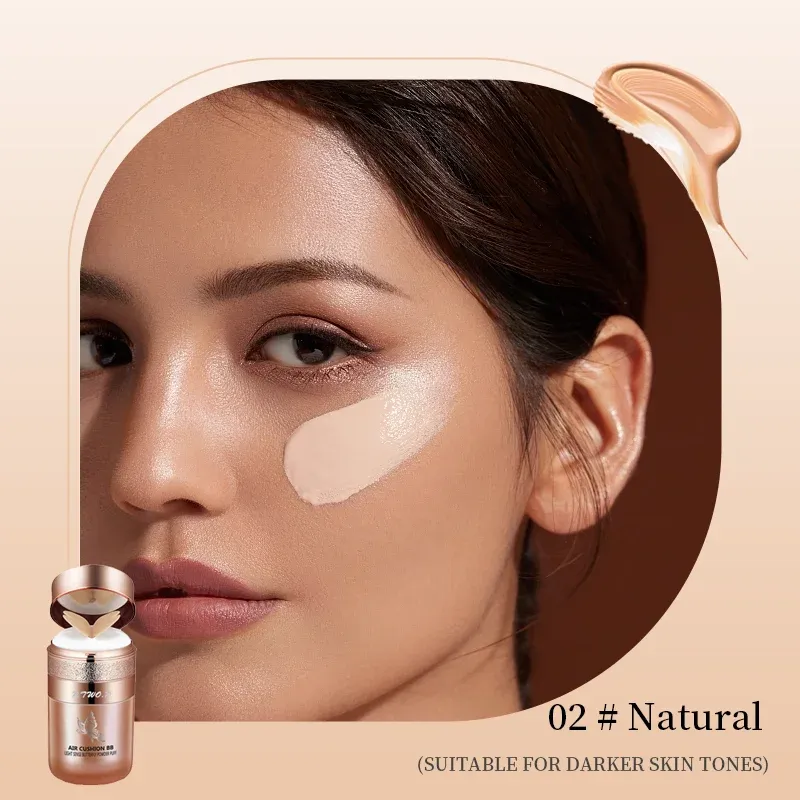 P.TWO.P Air Cushion BB Cream with Butterfly Powder Puff - Moisturizing Foundation, Concealer, Whitening, Oil-Control, Waterproof Makeup for Flawless Complexion showcase 2
