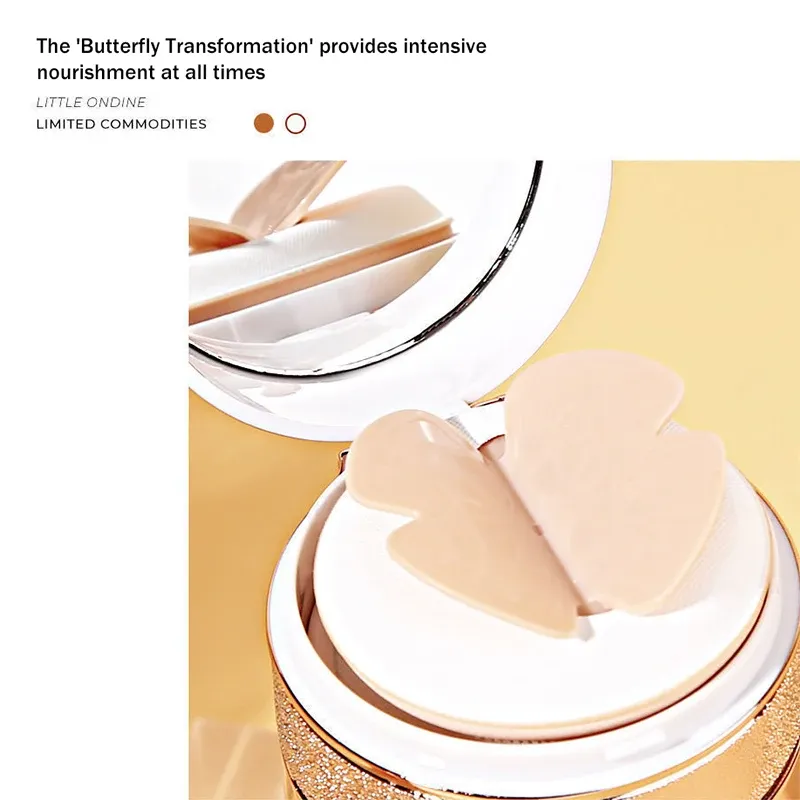 P.TWO.P Air Cushion BB Cream with Butterfly Powder Puff - Moisturizing Foundation, Concealer, Whitening, Oil-Control, Waterproof Makeup for Flawless Complexion showcase 9