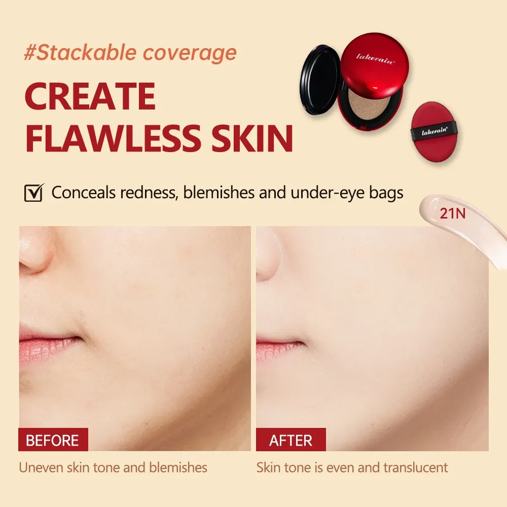 Lakerain Super Fit Cushion Foundation: Long-Lasting 72-Hour Semi-Matte Finish, Buildable Coverage, SPF Sun Protection, Waterproof Face Base Makeup for All Skin Types thumbnail 5