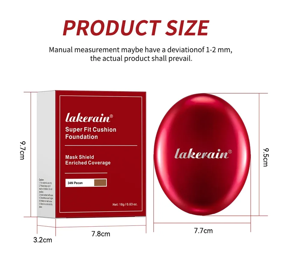Lakerain Super Fit Cushion Foundation: Long-Lasting 72-Hour Semi-Matte Finish, Buildable Coverage, SPF Sun Protection, Waterproof Face Base Makeup for All Skin Types showcase 10
