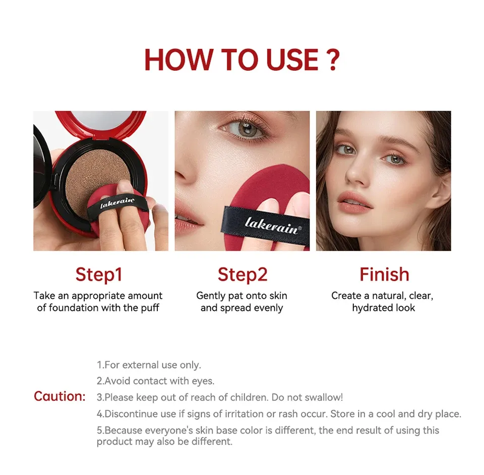 Lakerain Super Fit Cushion Foundation: Long-Lasting 72-Hour Semi-Matte Finish, Buildable Coverage, SPF Sun Protection, Waterproof Face Base Makeup for All Skin Types showcase 8