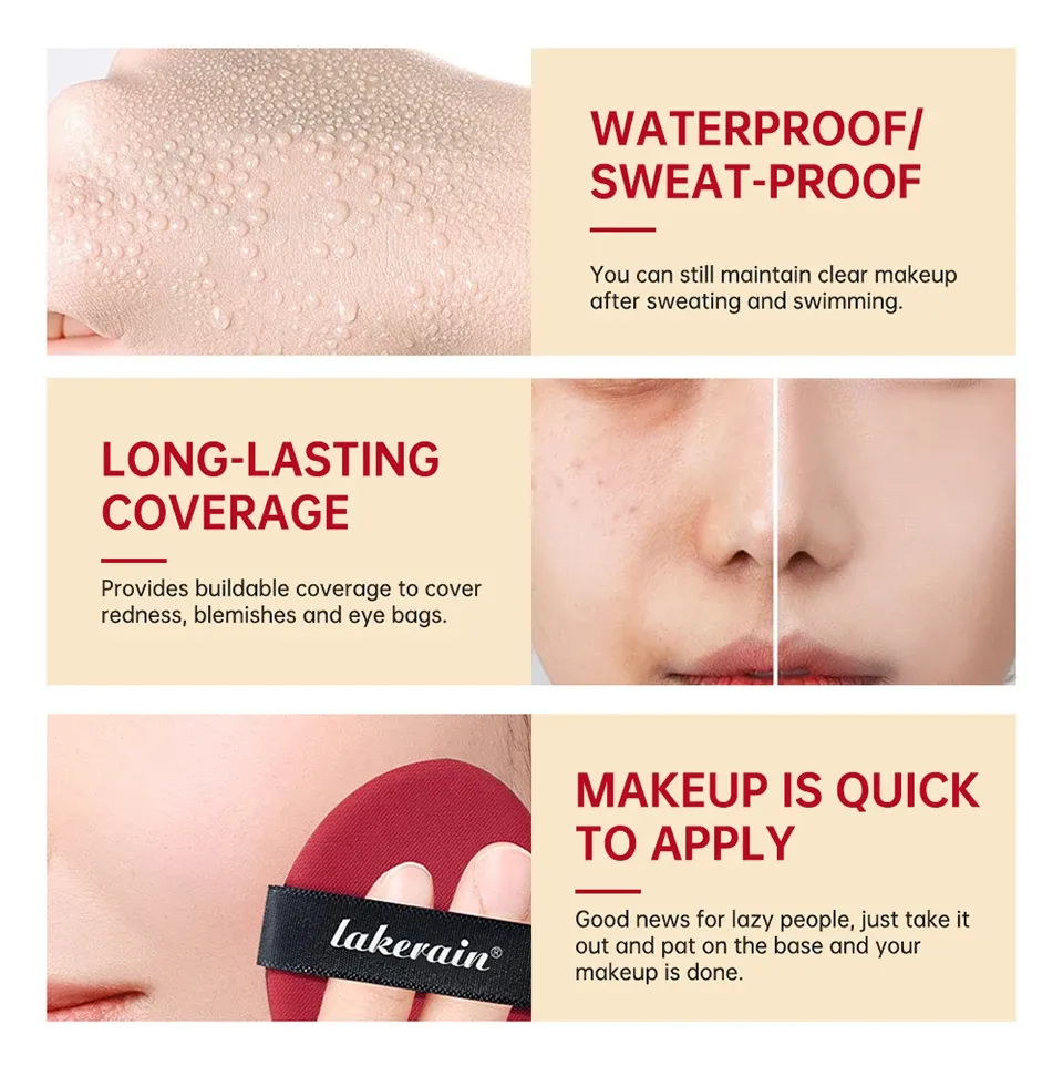 Lakerain Super Fit Cushion Foundation: Long-Lasting 72-Hour Semi-Matte Finish, Buildable Coverage, SPF Sun Protection, Waterproof Face Base Makeup for All Skin Types showcase 3