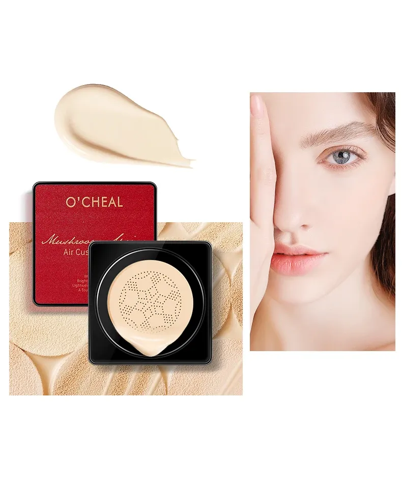 OCHEAL Mushroom Head BB Cream Foundation Cushion Compact - Full Coverage Concealer with Puff for Flawless Face Makeup Base showcase 7