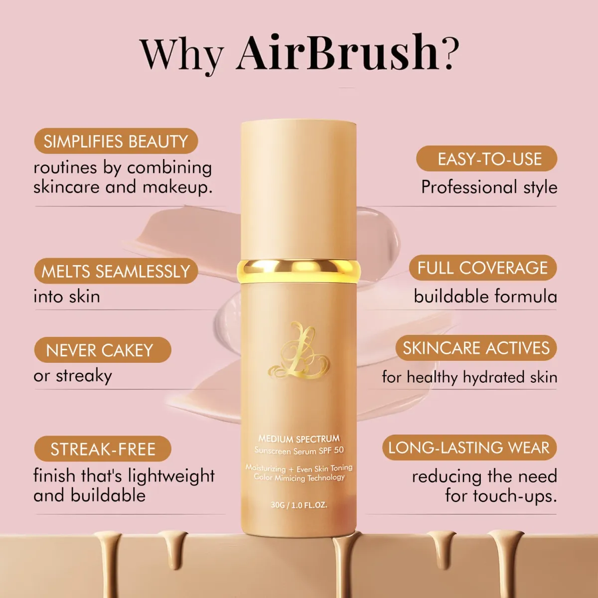 4-in-1 Color Changing Liquid Foundation with SPF50+ | Long-Wearing, Moisturizing, No Makeup Removal, Sweat-Proof for Flawless Glow showcase 3
