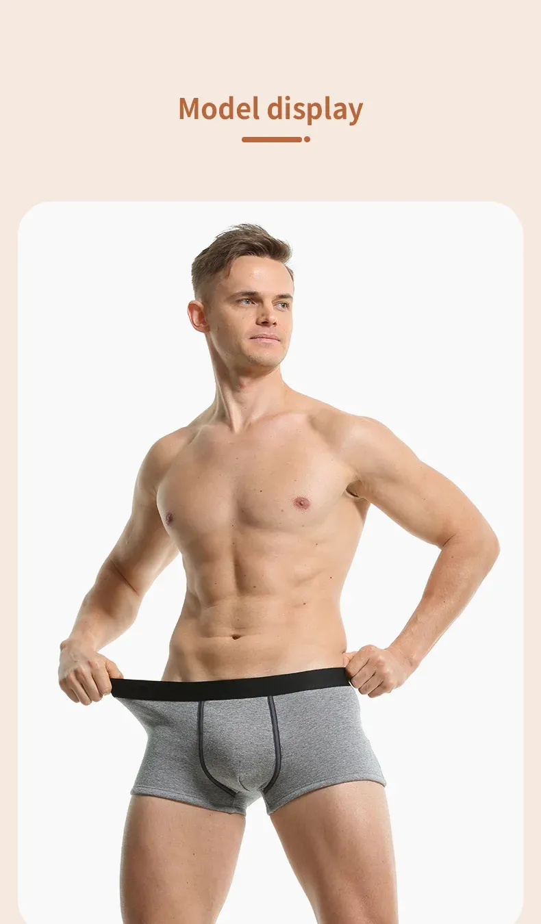 3-Pack Men's Thermal Underwear Boxer Briefs - Warm Velvet Thickened Cold-Proof Sports Shorts for Autumn Winter showcase 13