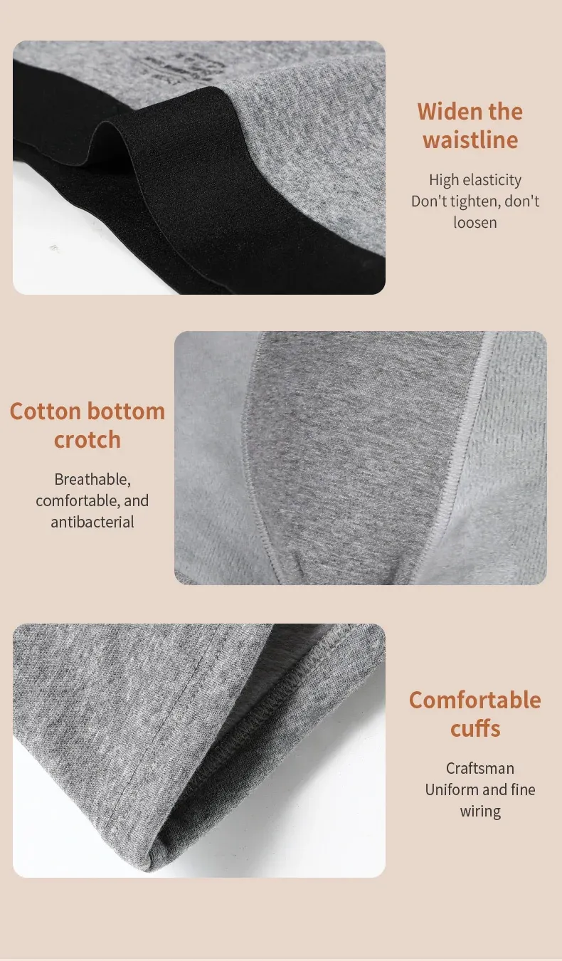 3-Pack Men's Thermal Underwear Boxer Briefs - Warm Velvet Thickened Cold-Proof Sports Shorts for Autumn Winter showcase 12