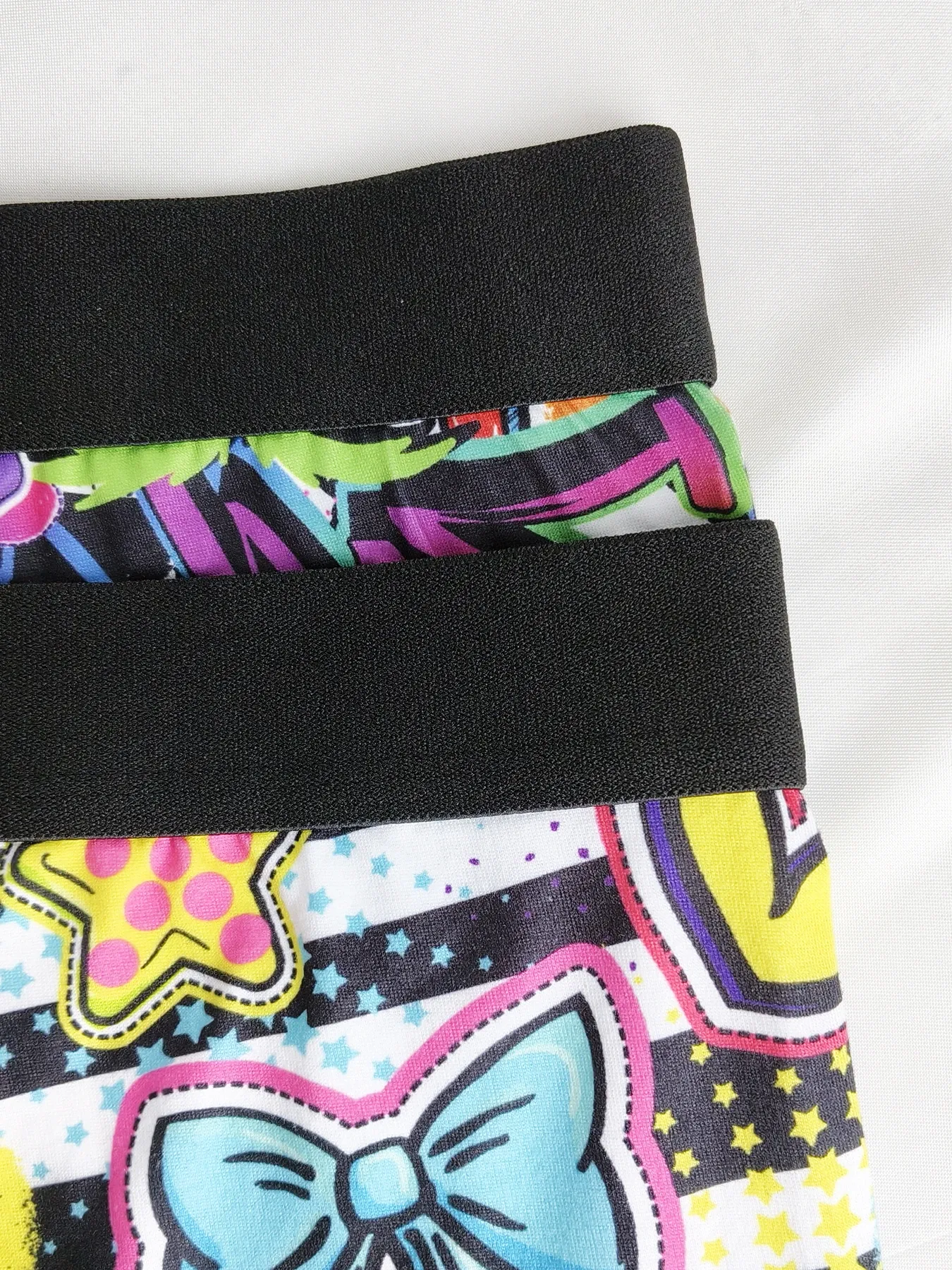 Men's 4-Pack Graffiti Art Print Polyester Boxer Briefs - Comfortable, Breathable, Moisture-Wicking Underwear with Black Waistband thumbnail 3