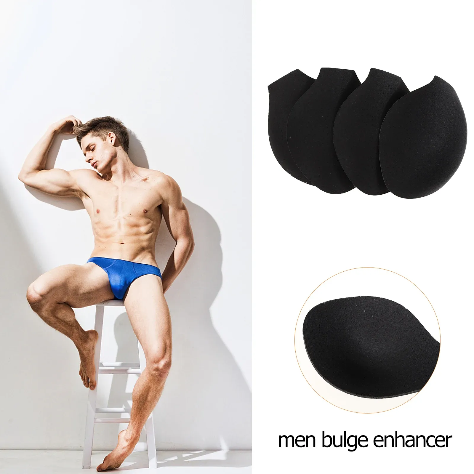4 Pcs Men's Leak Proof Underwear Briefs with Washable Bulge Pad - Comfortable Polyester Front Sponge Cup for Sports & Daily Wear thumbnail 4