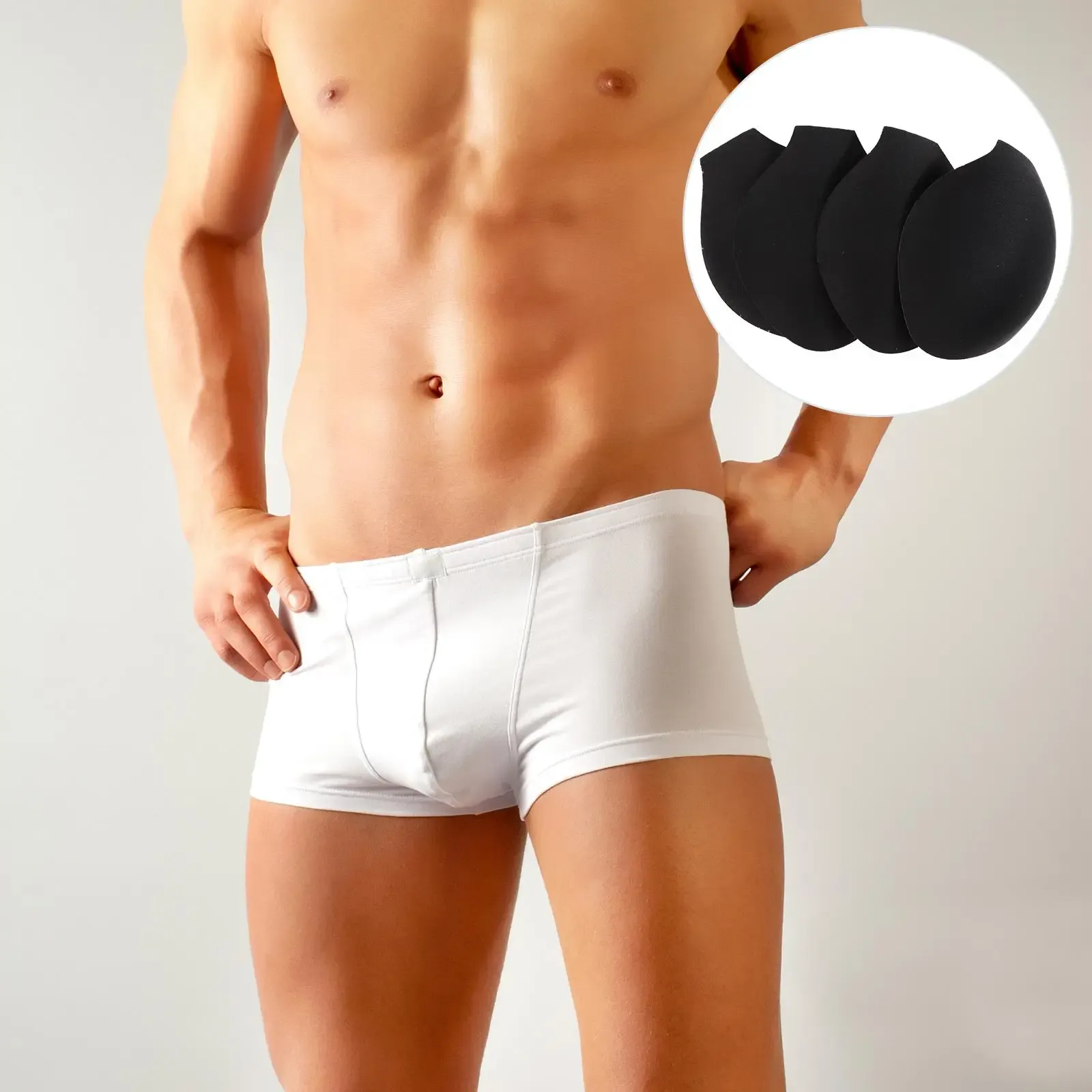 4 Pcs Men's Leak Proof Underwear Briefs with Washable Bulge Pad - Comfortable Polyester Front Sponge Cup for Sports & Daily Wear thumbnail 3