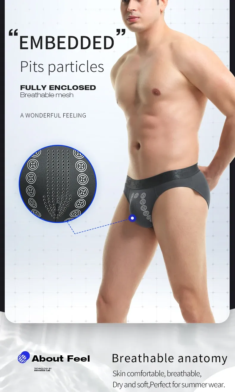 3-Pack Men's Summer Boxer Briefs - Comfortable, Breathable, Mid-Waist Sports Underwear with Negative Ion Technology for Active Lifestyles showcase 5