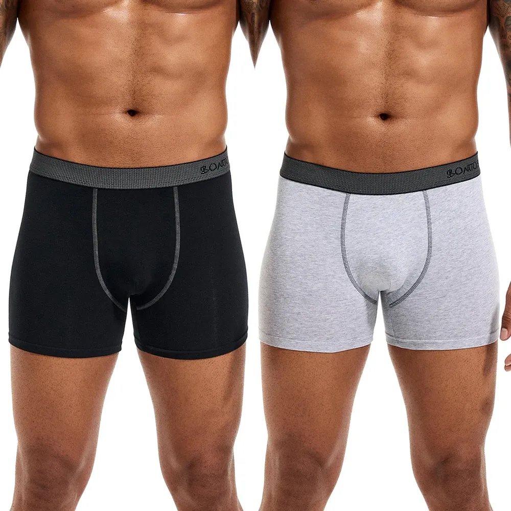 BONITOS Men's Boxer Briefs 4-Pack Cotton Underwear, Solid Color Sexy Breathable Shorts for Daily Wear thumbnail 6