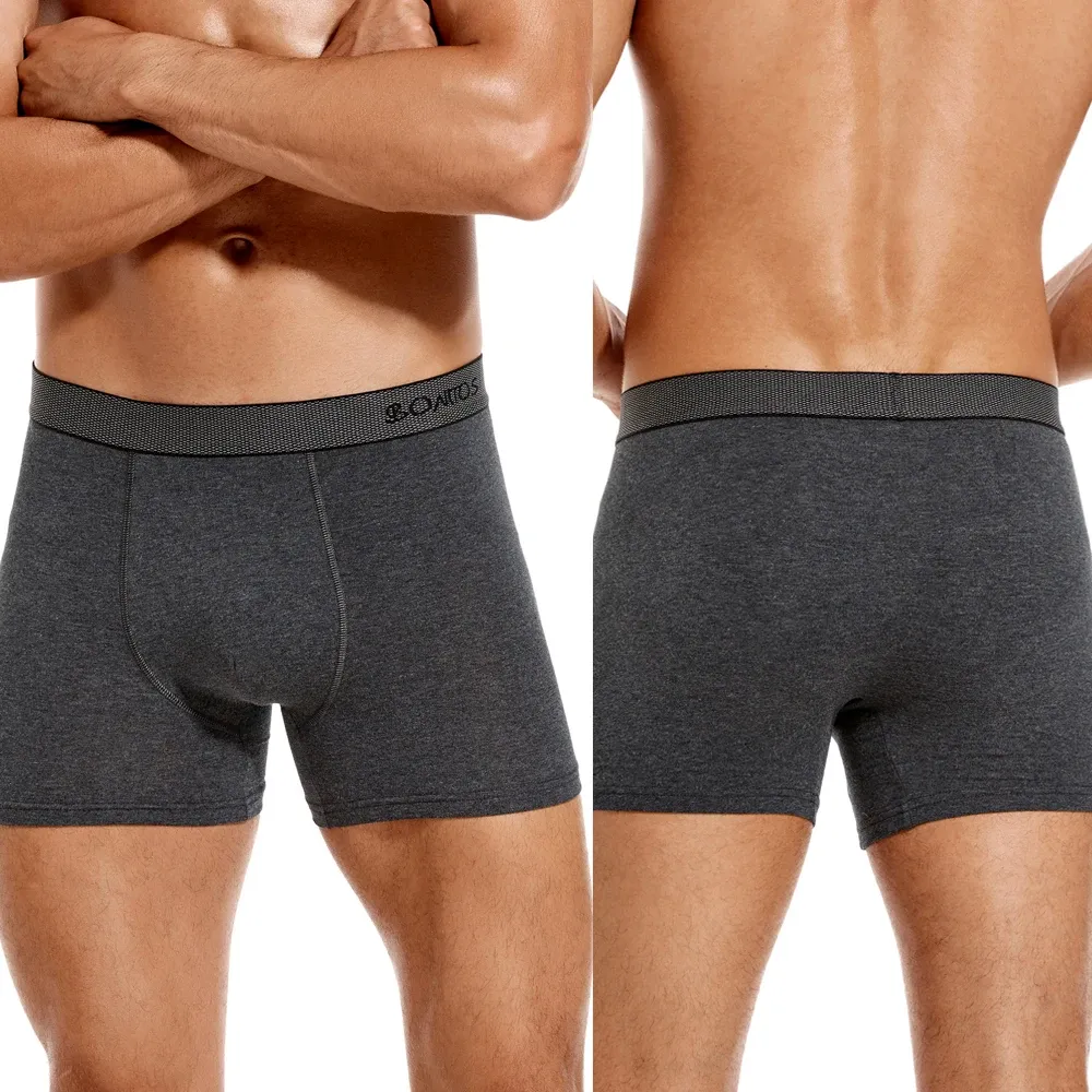 BONITOS Men's Boxer Briefs 4-Pack Cotton Underwear, Solid Color Sexy Breathable Shorts for Daily Wear thumbnail 5