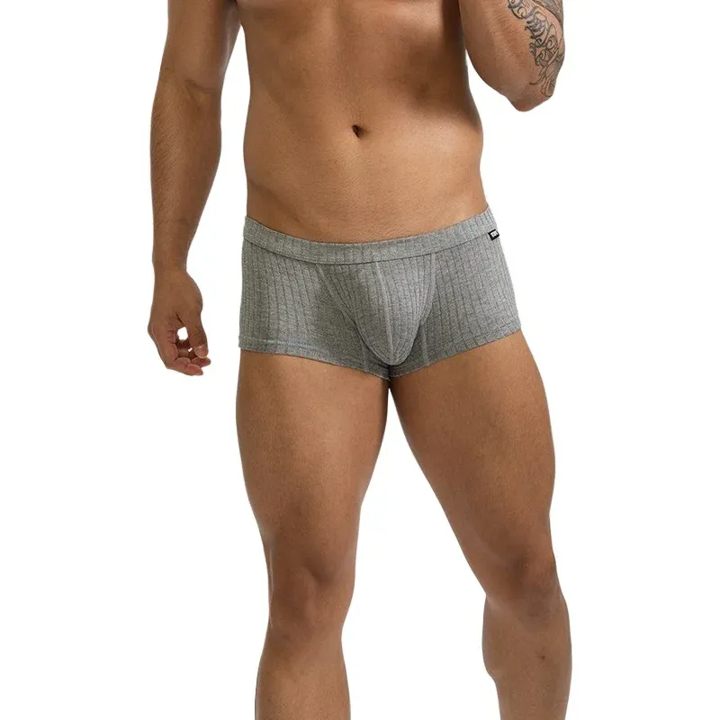 6 Pack Men's Low Rise Boxer Briefs U Convex Pouch Breathable Underpants Single Layer Soft Cotton Boxers for Daily Wear thumbnail 3