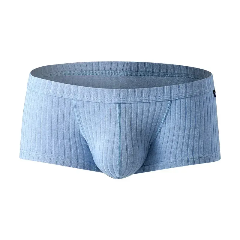 6 Pack Men's Low Rise Boxer Briefs U Convex Pouch Breathable Underpants Single Layer Soft Cotton Boxers for Daily Wear showcase 5