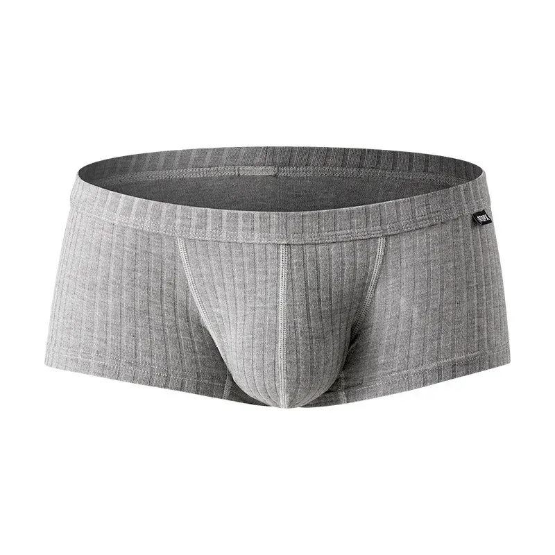 6 Pack Men's Low Rise Boxer Briefs U Convex Pouch Breathable Underpants Single Layer Soft Cotton Boxers for Daily Wear showcase 6