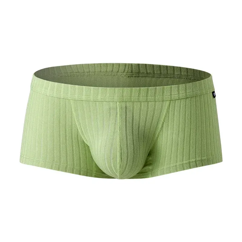 6 Pack Men's Low Rise Boxer Briefs U Convex Pouch Breathable Underpants Single Layer Soft Cotton Boxers for Daily Wear showcase 4