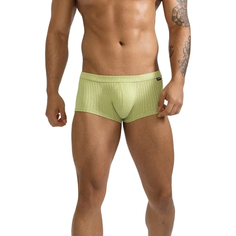 6 Pack Men's Low Rise Boxer Briefs U Convex Pouch Breathable Underpants Single Layer Soft Cotton Boxers for Daily Wear thumbnail 2