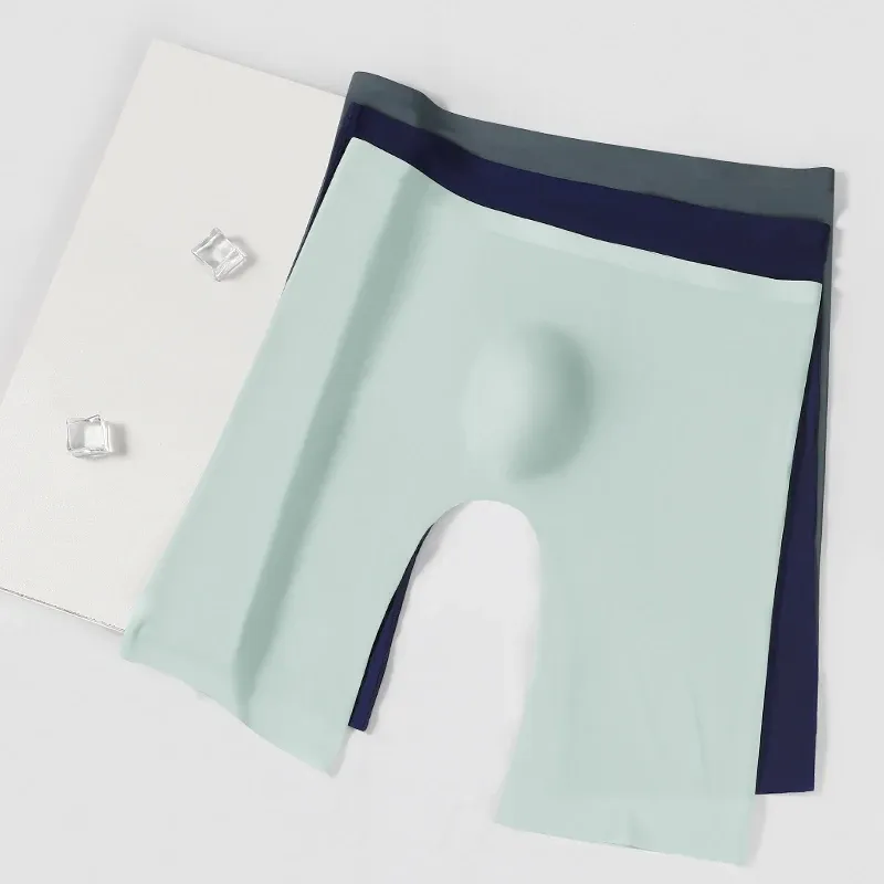 3-Pack Men's Ice Silk Boxer Briefs - Breathable, Quick-Dry, Anti-Wear Legs for Summer Sports & Daily Wear thumbnail 3