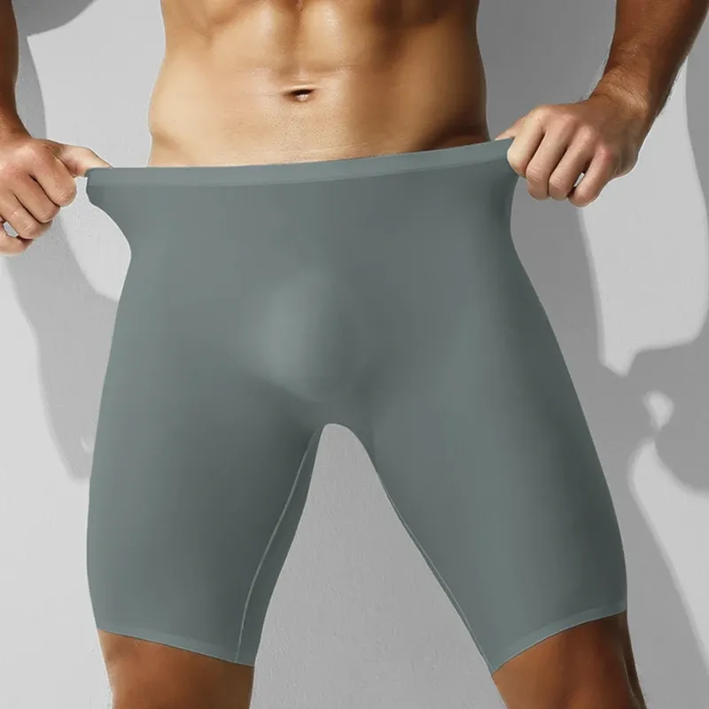 3-Pack Men's Ice Silk Boxer Briefs - Breathable, Quick-Dry, Anti-Wear Legs for Summer Sports & Daily Wear thumbnail 1