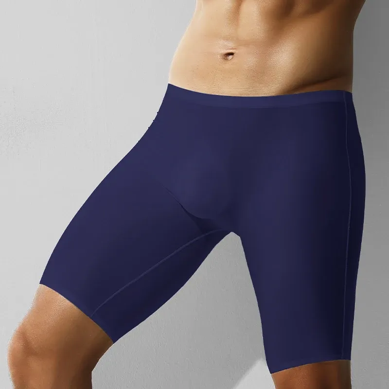 3-Pack Men's Ice Silk Boxer Briefs - Breathable, Quick-Dry, Anti-Wear Legs for Summer Sports & Daily Wear thumbnail 4