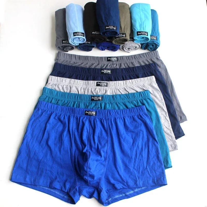5 Pack Men's 100% Cotton Boxer Briefs - Big & Tall 6XL, Breathable, Anti-Ride Up, Soft Printed Shorts for All-Day Comfort thumbnail 1