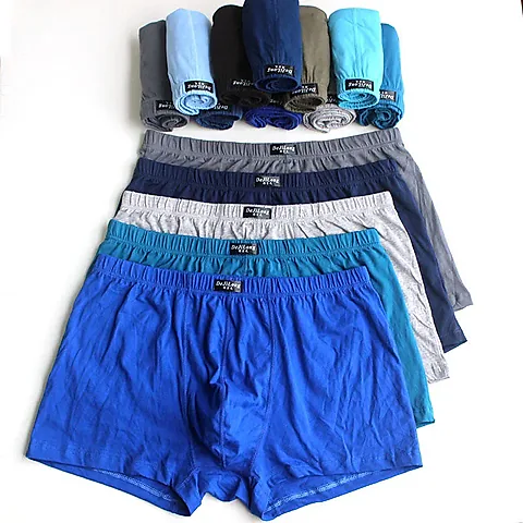 5 Pack Men's 100% Cotton Boxer Briefs - Big & Tall 6XL, Breathable, Anti-Ride Up, Soft Printed Shorts for All-Day Comfort