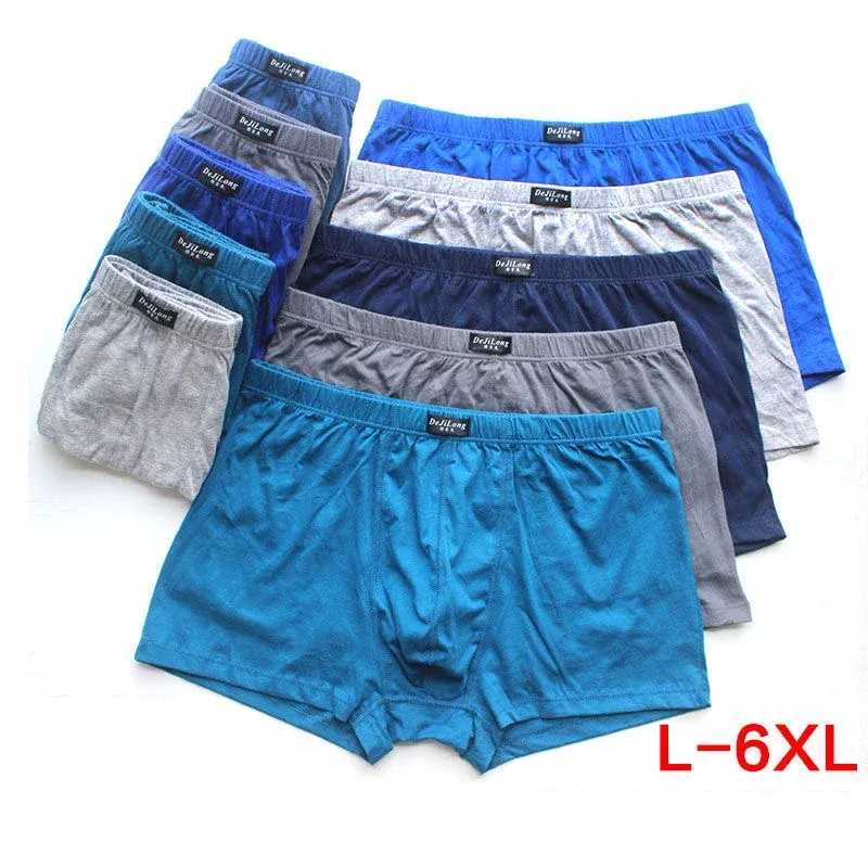 5 Pack Men's 100% Cotton Boxer Briefs - Big & Tall 6XL, Breathable, Anti-Ride Up, Soft Printed Shorts for All-Day Comfort thumbnail 2