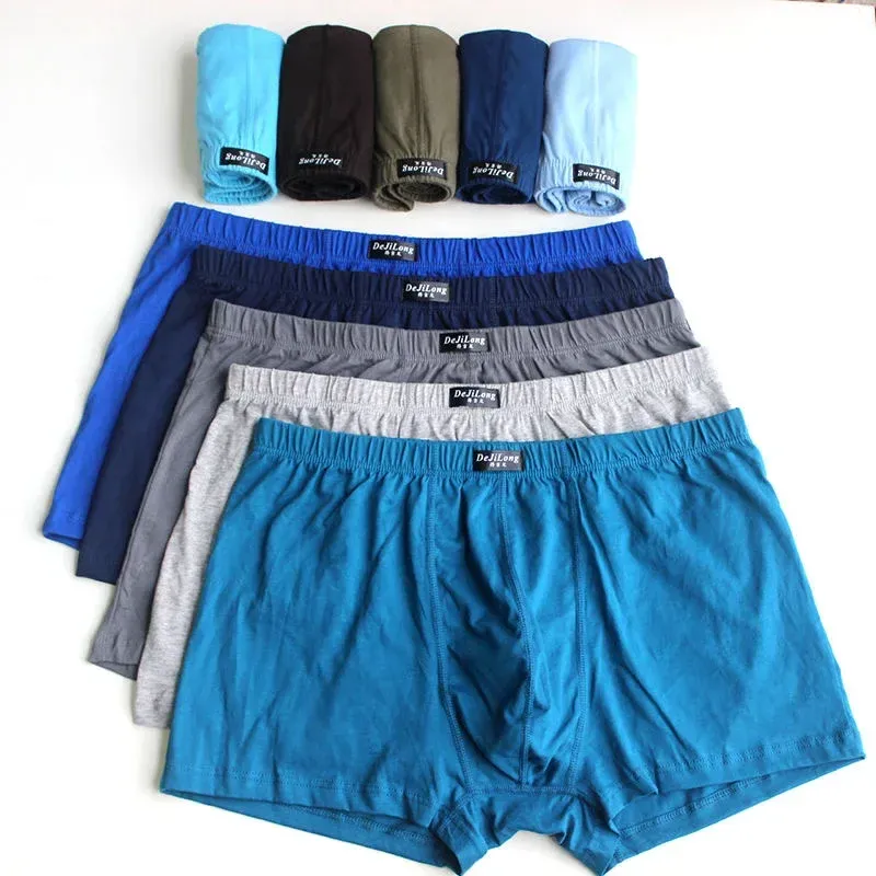 5 Pack Men's 100% Cotton Boxer Briefs - Big & Tall 6XL, Breathable, Anti-Ride Up, Soft Printed Shorts for All-Day Comfort showcase 6