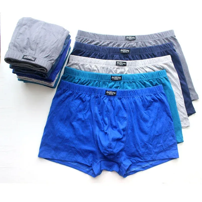 5 Pack Men's 100% Cotton Boxer Briefs - Big & Tall 6XL, Breathable, Anti-Ride Up, Soft Printed Shorts for All-Day Comfort thumbnail 5