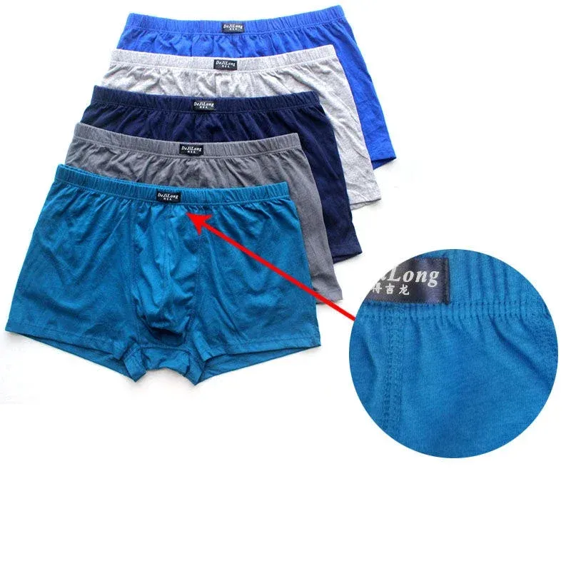 5 Pack Men's 100% Cotton Boxer Briefs - Big & Tall 6XL, Breathable, Anti-Ride Up, Soft Printed Shorts for All-Day Comfort showcase 3