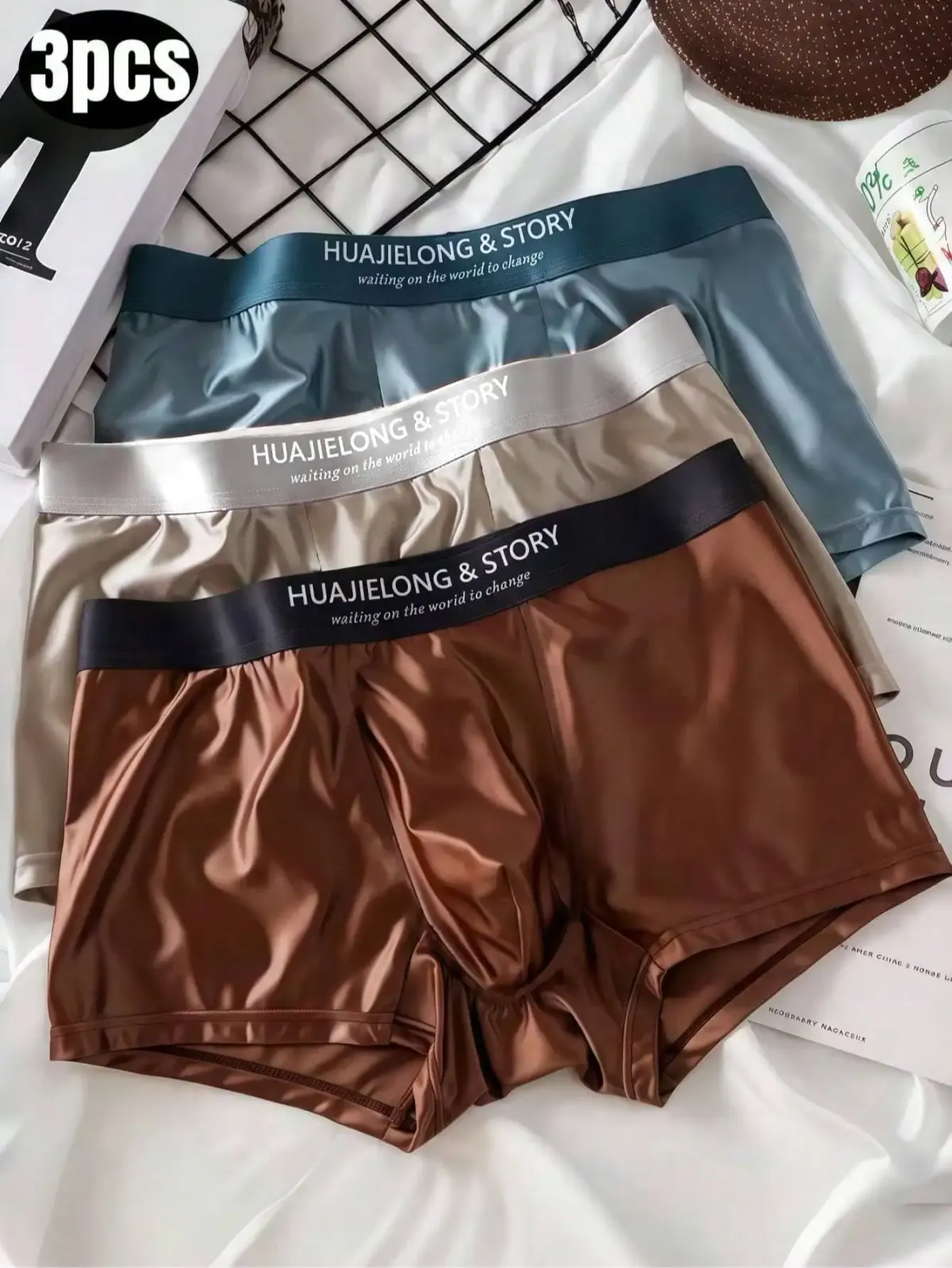 Luxury Ice Silk Boxer Briefs for Men - Smooth, Cool, Breathable Summer Underwear - Pack of 3 showcase 2