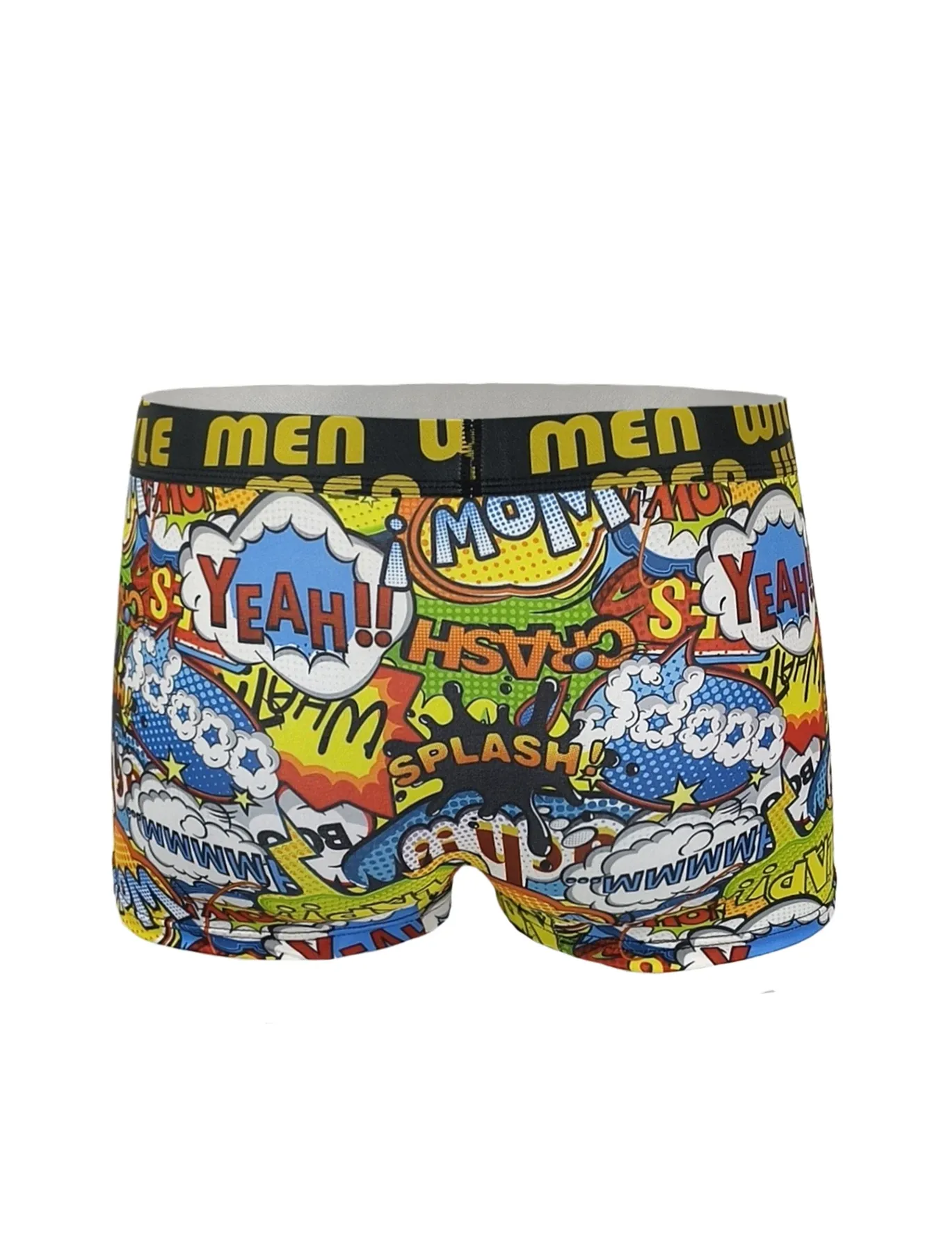Men's 3-Pack Polyester Boxer Briefs - Graffiti Comic Pop Art Print Underwear Set with "STYLE men" Waistband thumbnail 3