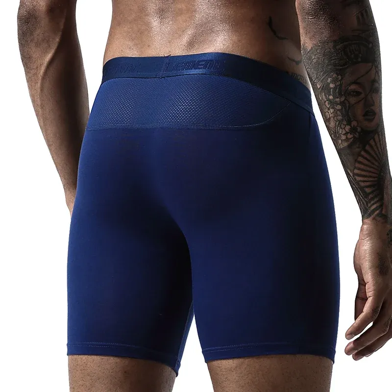 3-Pack Men's Ice Mesh Boxer Briefs, Sports Running Long Leg Boxer Underwear, Extended Wear-Resistant Five-Quarter Pants for Daily Comfort thumbnail 2