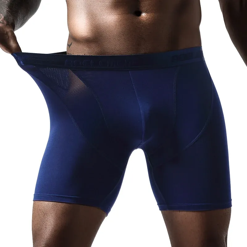 3-Pack Men's Ice Mesh Boxer Briefs, Sports Running Long Leg Boxer Underwear, Extended Wear-Resistant Five-Quarter Pants for Daily Comfort thumbnail 4