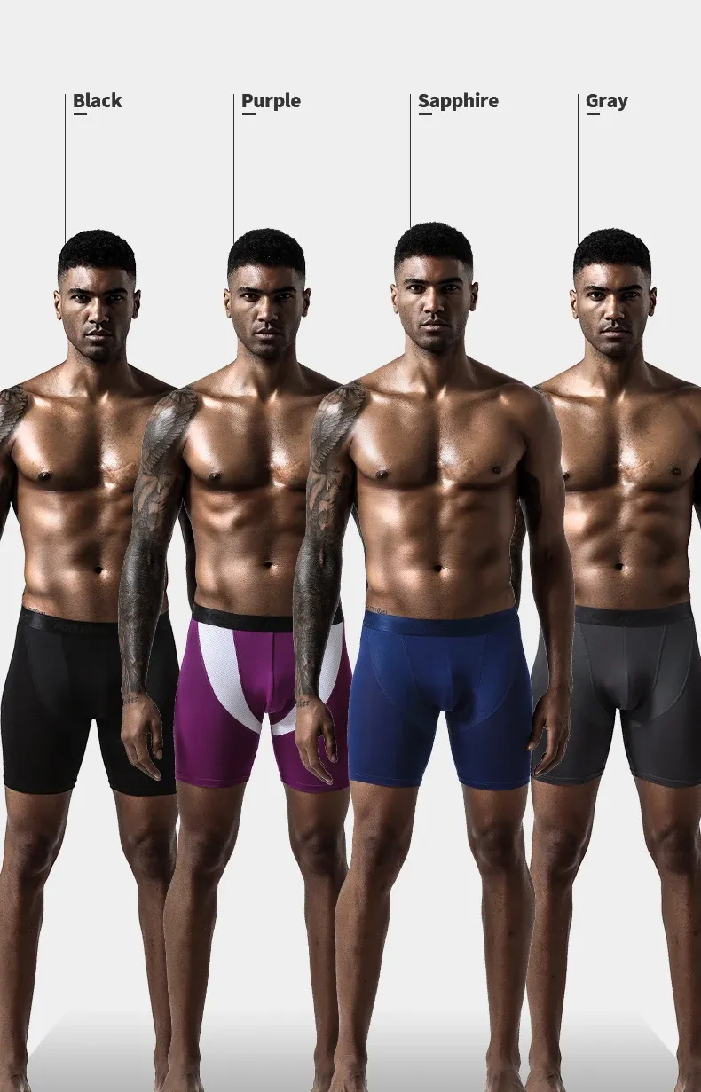 3-Pack Men's Ice Mesh Boxer Briefs, Sports Running Long Leg Boxer Underwear, Extended Wear-Resistant Five-Quarter Pants for Daily Comfort showcase 15