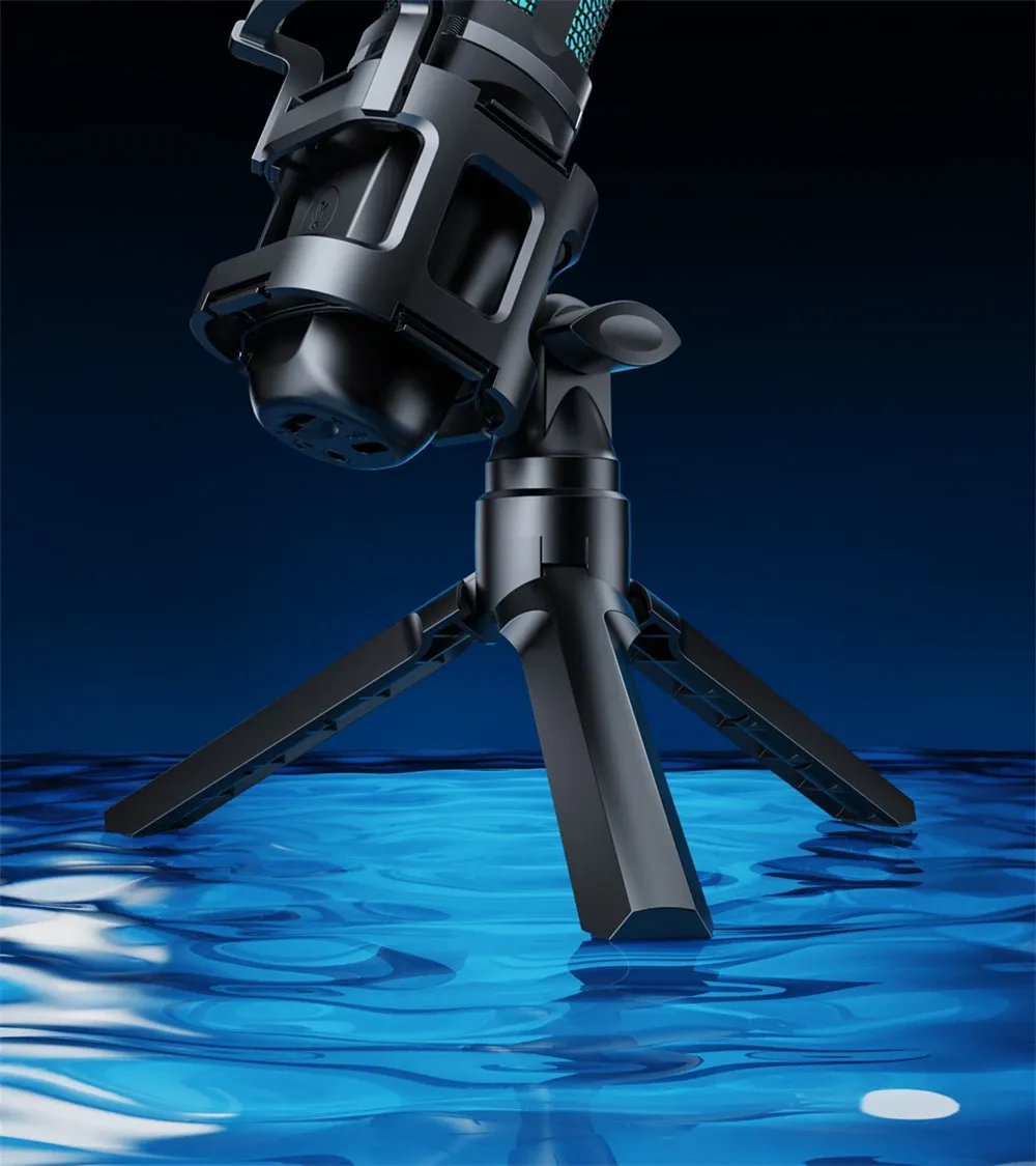 Zealsound RGB USB Condenser Microphone with Articulated Arm & Tripod - Professional Recording for Gaming, Podcasting, Streaming, YouTube - Crystal Clear Audio with DSP & Noise Reduction showcase 3