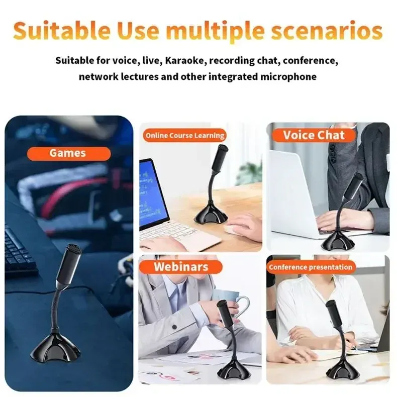 Adjustable USB Condenser Microphone for PC/Laptop - Studio Singing, Gaming, Streaming - Desktop Mic with Stand and Holder showcase 3