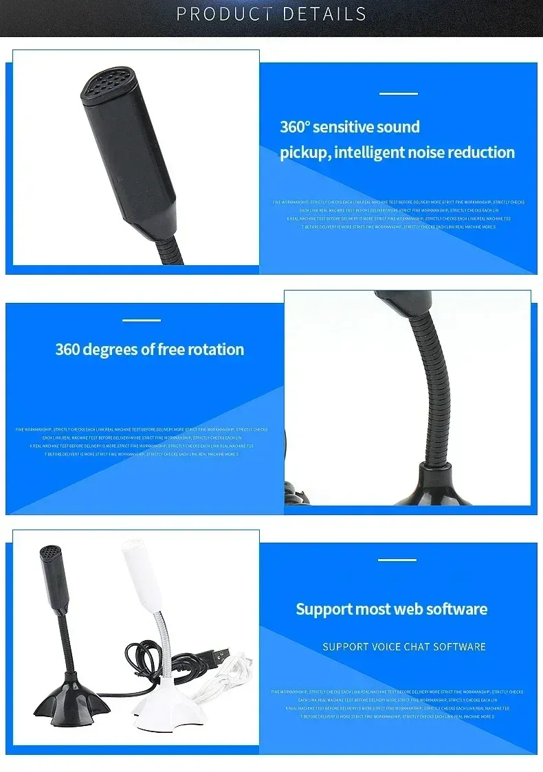 Adjustable USB Condenser Microphone for PC/Laptop - Studio Singing, Gaming, Streaming - Desktop Mic with Stand and Holder showcase 8