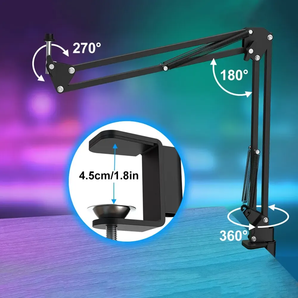 Haomuren Professional USB Condenser Microphone Kit for Podcasting and Streaming, Cardioid Studio Mic with Boom Arm, Plug-and-Play for YouTube, PC, Mac, PS4/5 thumbnail 6