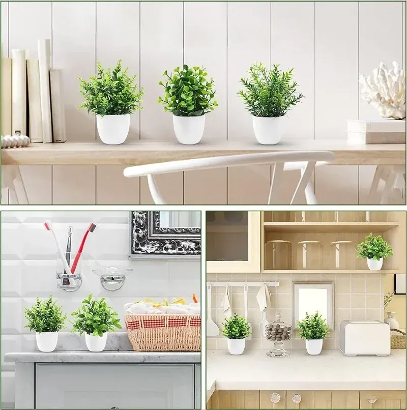 Artificial Potted Plant Greenery - Realistic Plastic Bonsai for Indoor/Outdoor Home Decor thumbnail 2