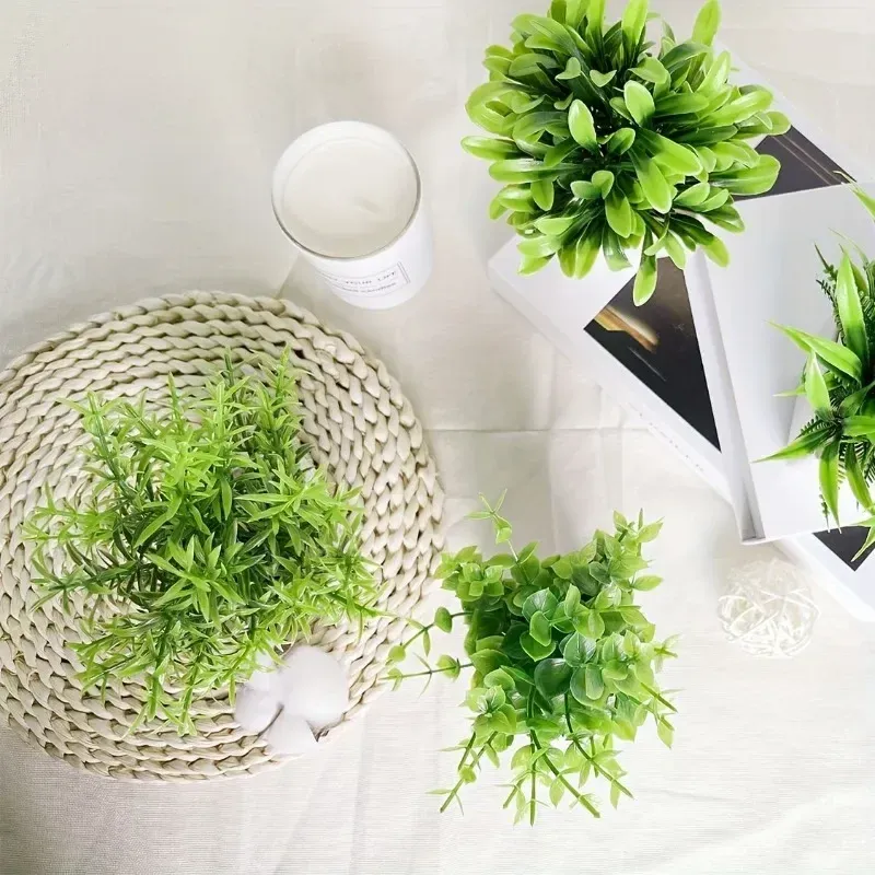 Artificial Potted Plant Greenery - Realistic Plastic Bonsai for Indoor/Outdoor Home Decor thumbnail 3