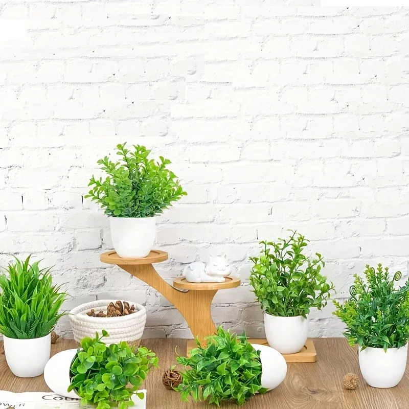 Artificial Potted Plant Greenery - Realistic Plastic Bonsai for Indoor/Outdoor Home Decor showcase 17