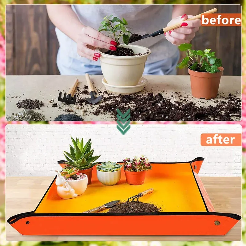 Waterproof Plant Repotting Mat for Indoor Succulent Gardening, Portable Transplanting Tray for Home Gardeners showcase 6